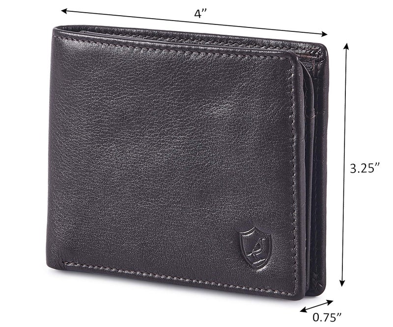 Cochoa Bifold Wallet for Men's Real Genuine Slim Leather RFID Blocking 2 ID Windows Stylish Travel Gift Box (SOFT, DARK CHOCOLATE) - Image 3